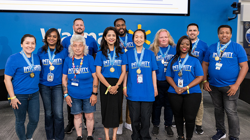 A group photo of Integrity in Action Award winners.