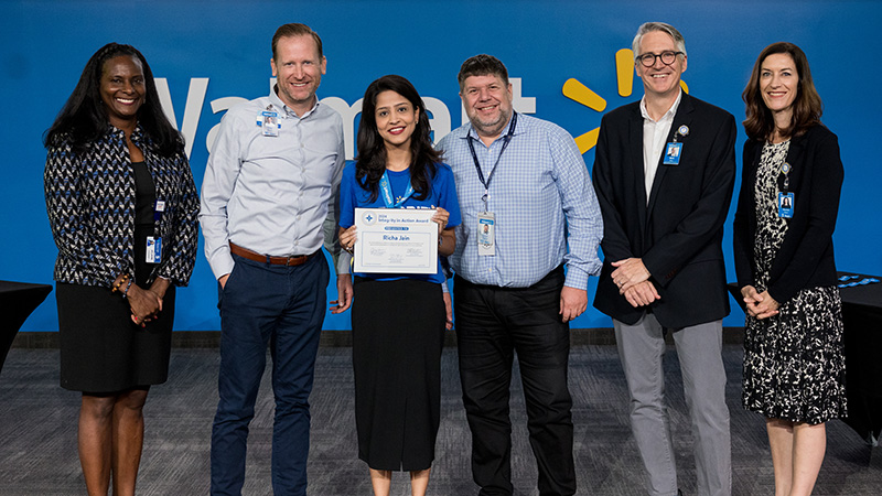 A photo of an Integrity in Action Award winner.