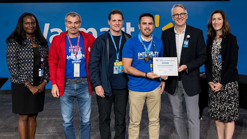 A photo of an Integrity in Action Award winner.
