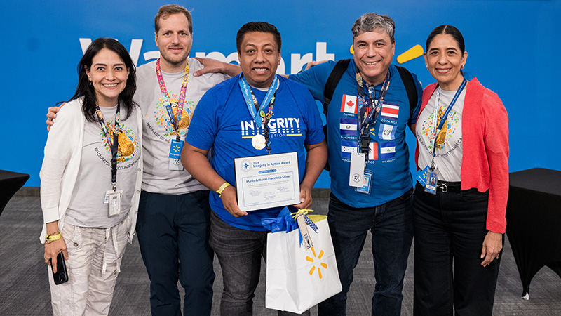 A photo of an Integrity in Action Award winner.