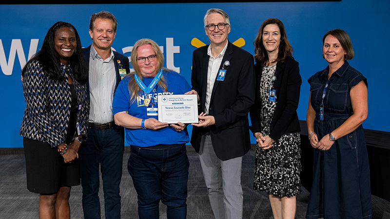 A photo of an Integrity in Action Award winner.