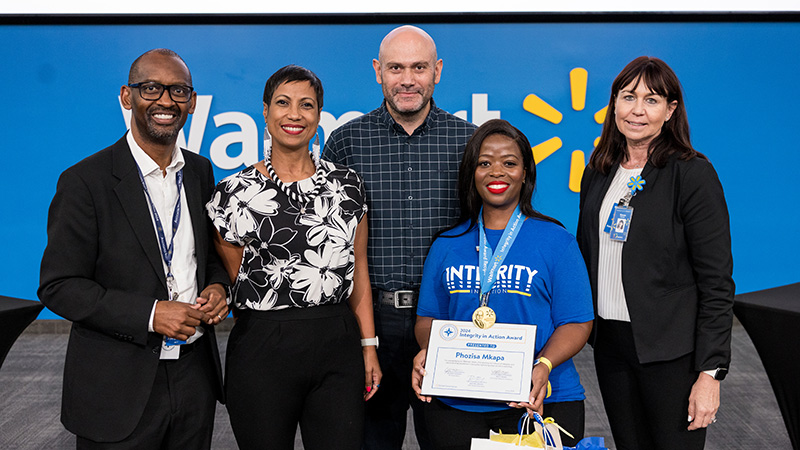 A photo of an Integrity in Action Award winner.