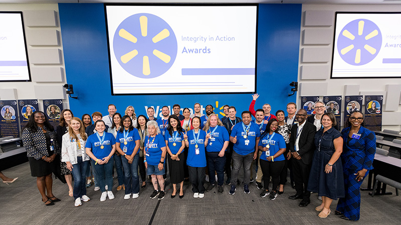 A group photo of Integrity in Action Award winners.