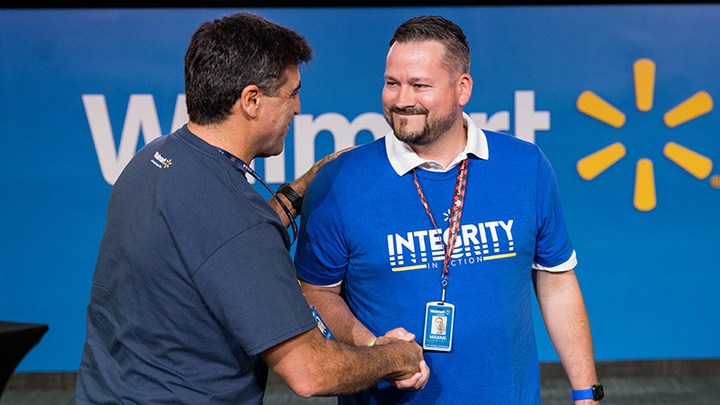 A photo of an Integrity in Action Award winner.