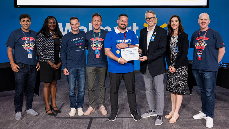 A photo of an Integrity in Action Award winner.
