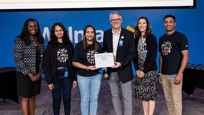A photo of an Integrity in Action Award winner.