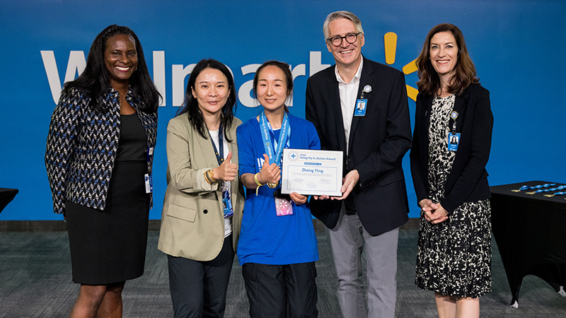 A photo of an Integrity in Action Award winner.